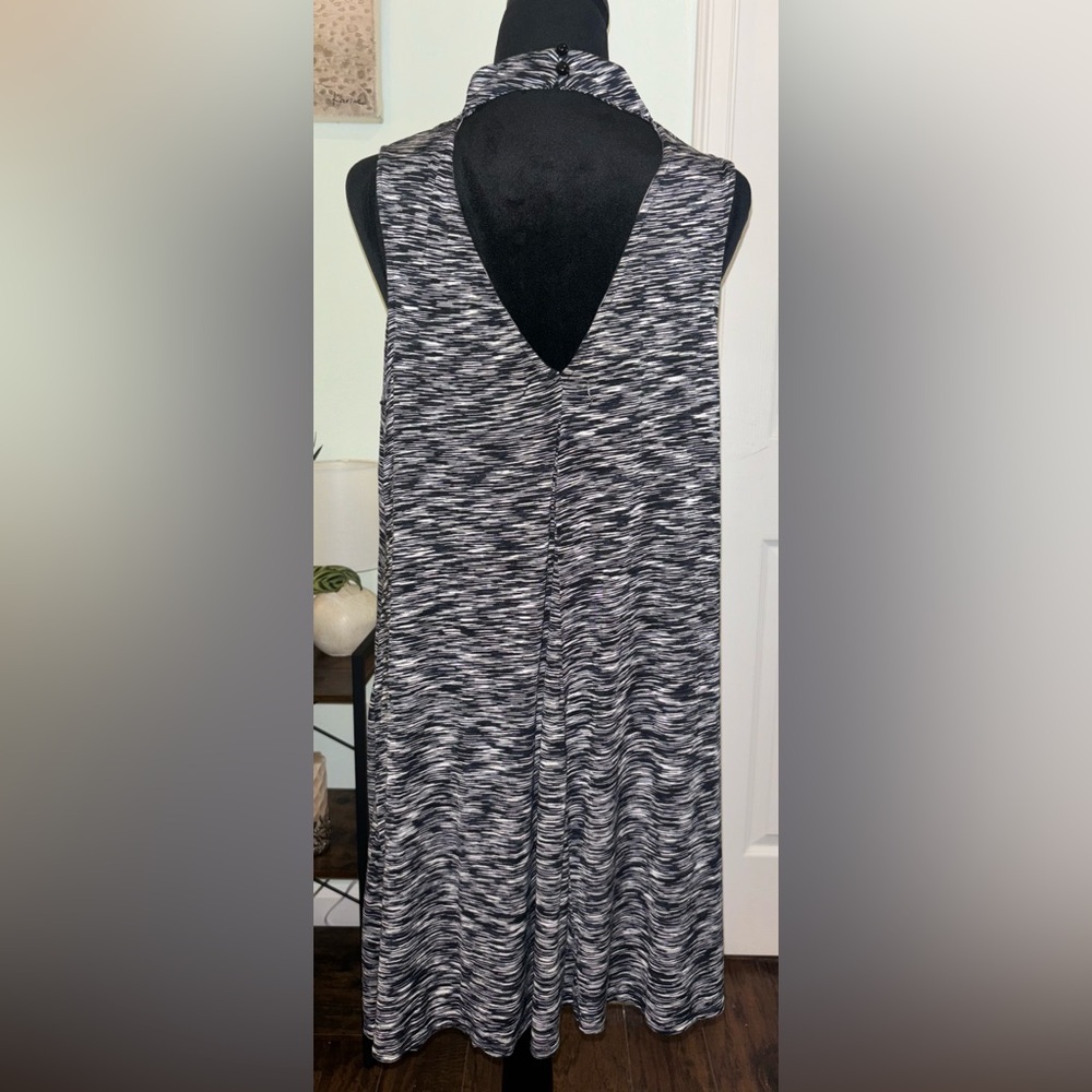 Bailey Blue Mock Neck Space Dye Sleeveless Dress - Size XL